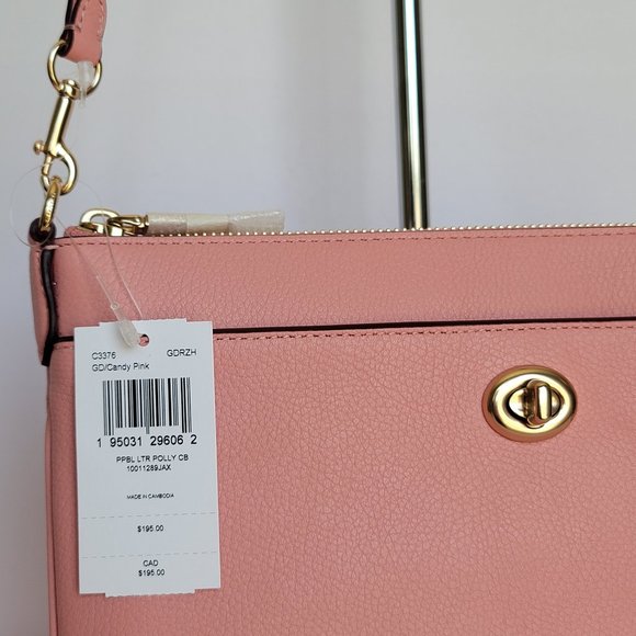 COACH Polly Pebbled Leather Crossbody Bag- Candy Pink color ⭐ - Picture 16 of 16